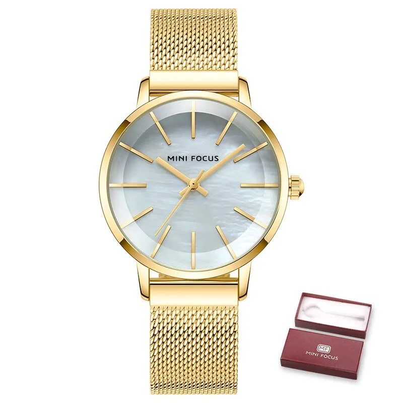 MINI FOCUS Women Watch Top Luxury Brand  Female Waterproof Fashion Lady watches Woman Mesh Belt Quartz Wristwatch Reloj Mujer