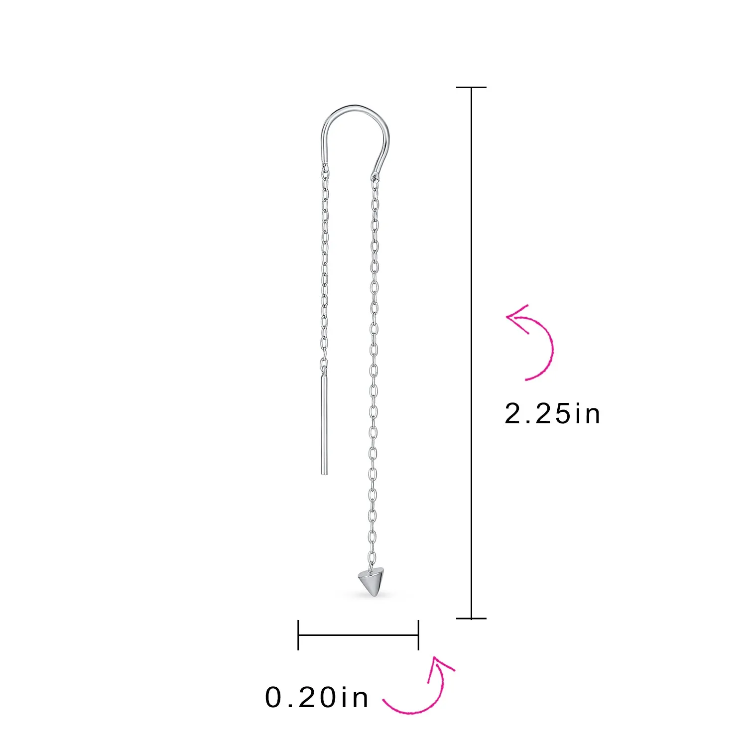 Minimalist Geometric Dangle Earrings Arrow Spike Tip Gold Plated Sterling Silver