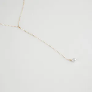 Minimalist Pearl Drop Layer Y-Necklace