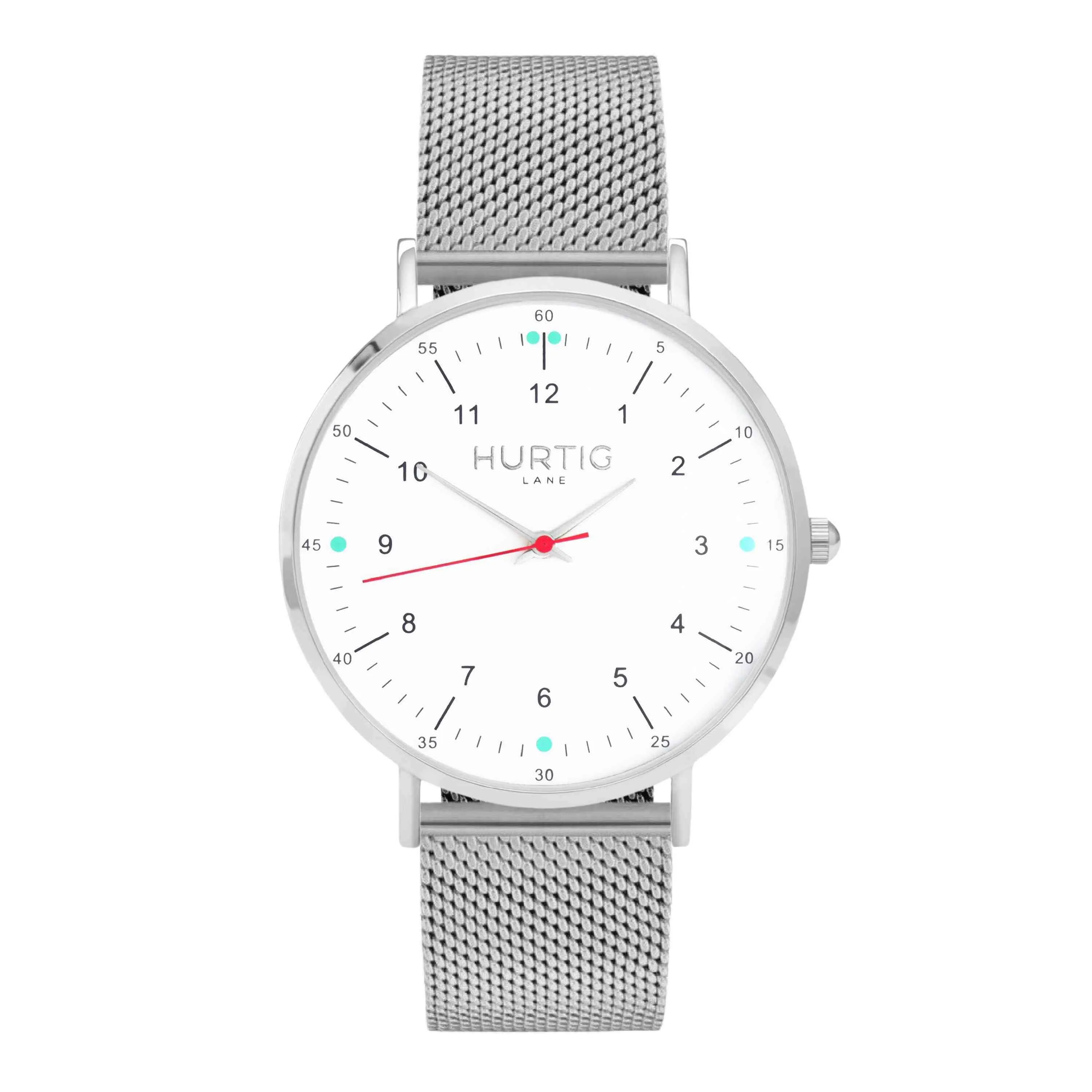 Moderno Stainless Steel Watch Silver, White & Rose Gold