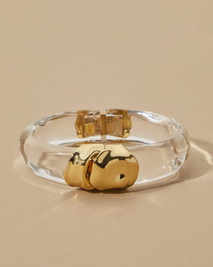 Molten Gold Lucite Hinge Bracelet