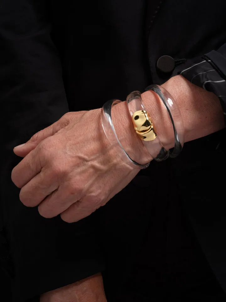 Molten Gold Lucite Hinge Bracelet