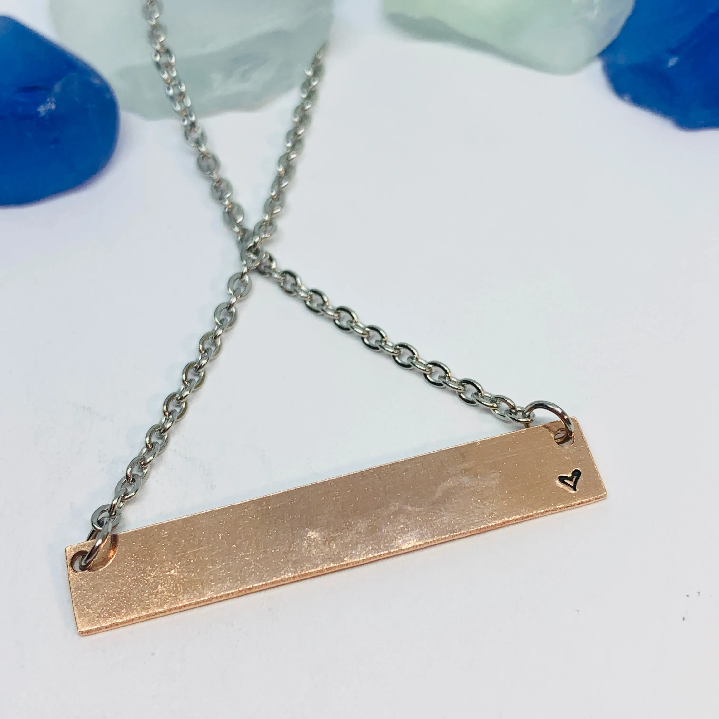 Mom Elephant Baby Elephants Mother's Day Bar Necklace | Personalized Stamped Necklace | Mother's Day Gift | Mother Child Stamped Bar Jewelry