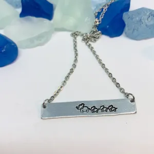 Mom Elephant Baby Elephants Mother's Day Bar Necklace | Personalized Stamped Necklace | Mother's Day Gift | Mother Child Stamped Bar Jewelry
