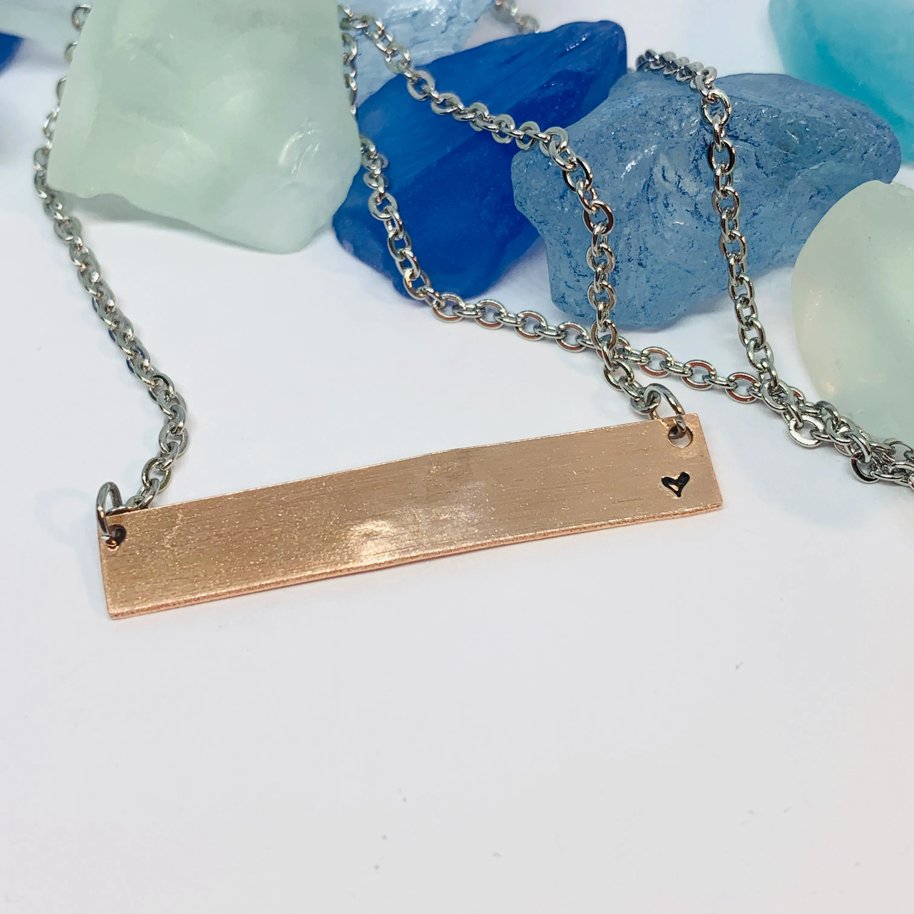 Mom Elephant Baby Elephants Mother's Day Bar Necklace | Personalized Stamped Necklace | Mother's Day Gift | Mother Child Stamped Bar Jewelry
