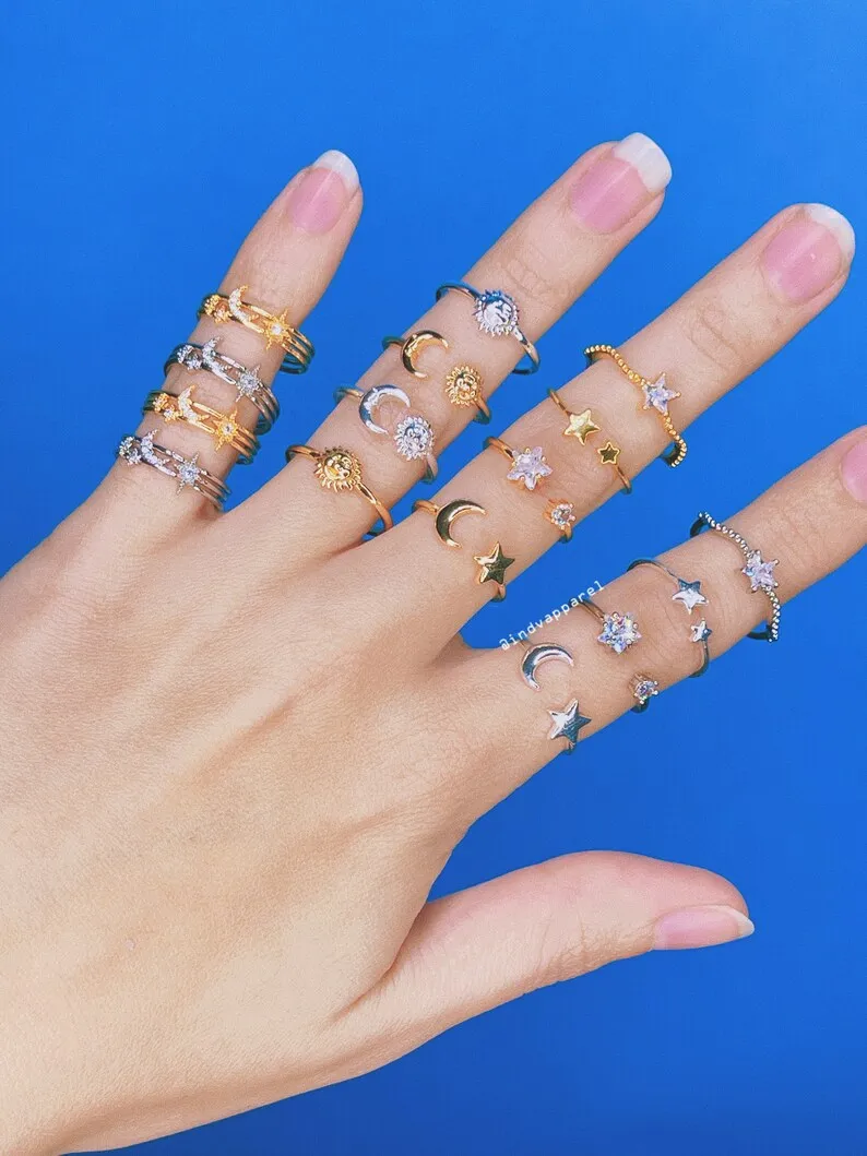 Moon   Star Ring