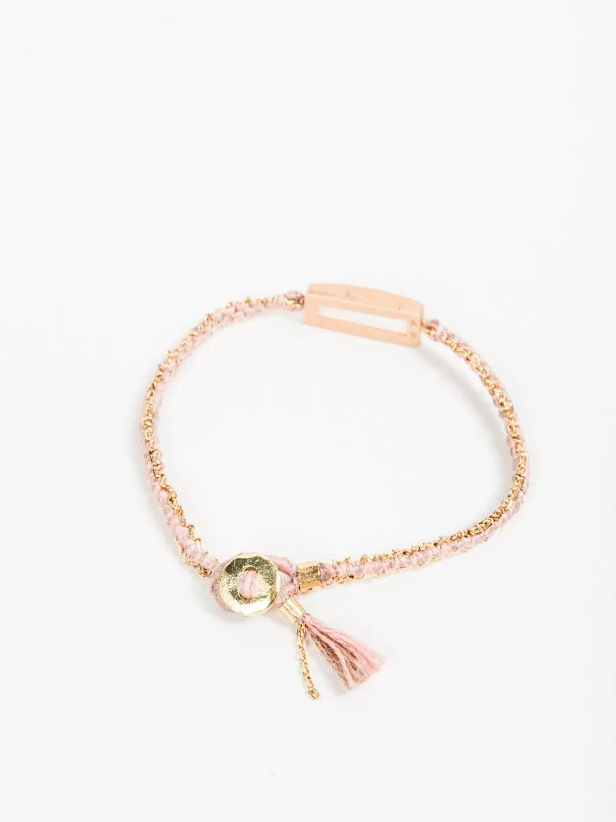 moonstone bar silk gold bracelet