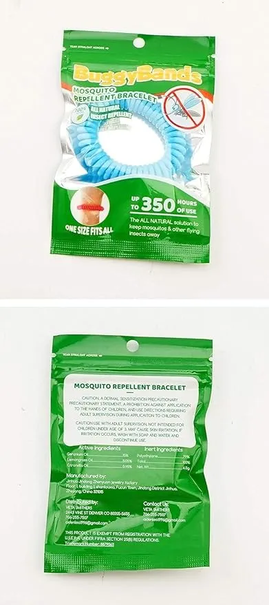Mosquito Bracelets, 36 Pack Individually Wrapped, DEET Free, Natural and Waterproof Band