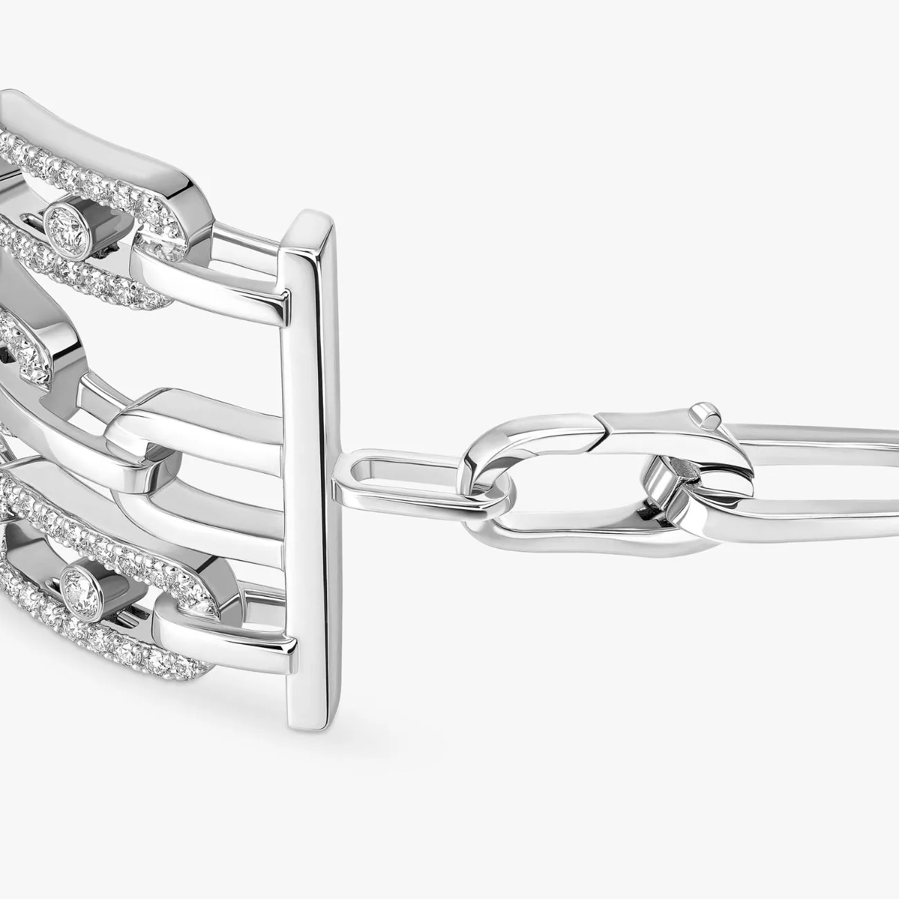 Move 18K White Gold 3-Row Cuff