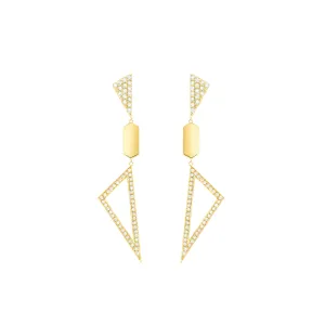 Multi Shape Earrings - Diamond - Top Bottom | Yellow Gold