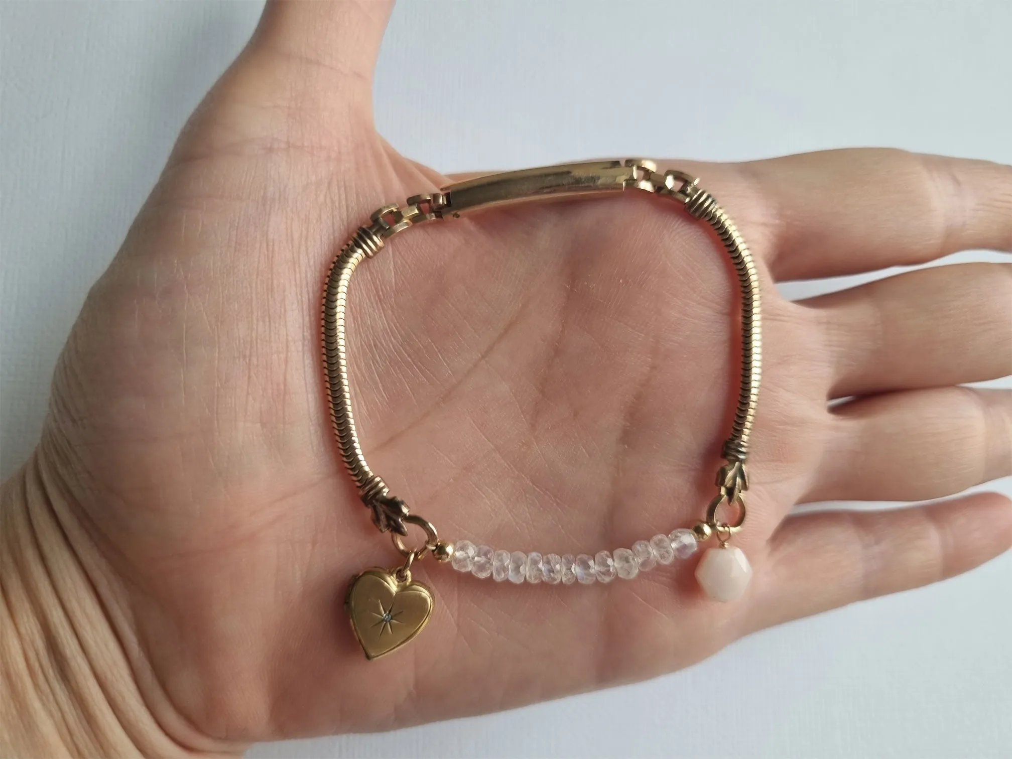 my North Star | heart locket vintage watch band bracelet