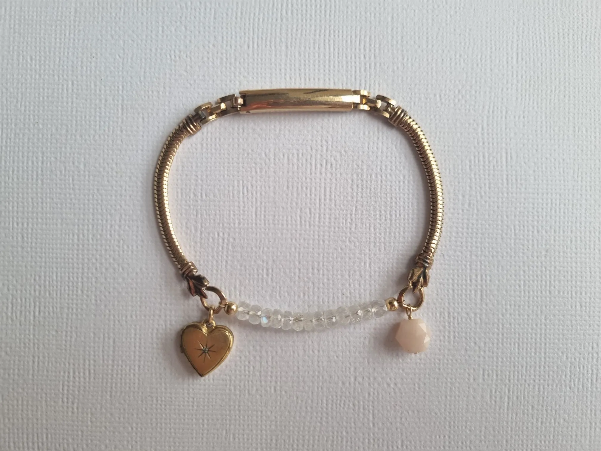my North Star | heart locket vintage watch band bracelet