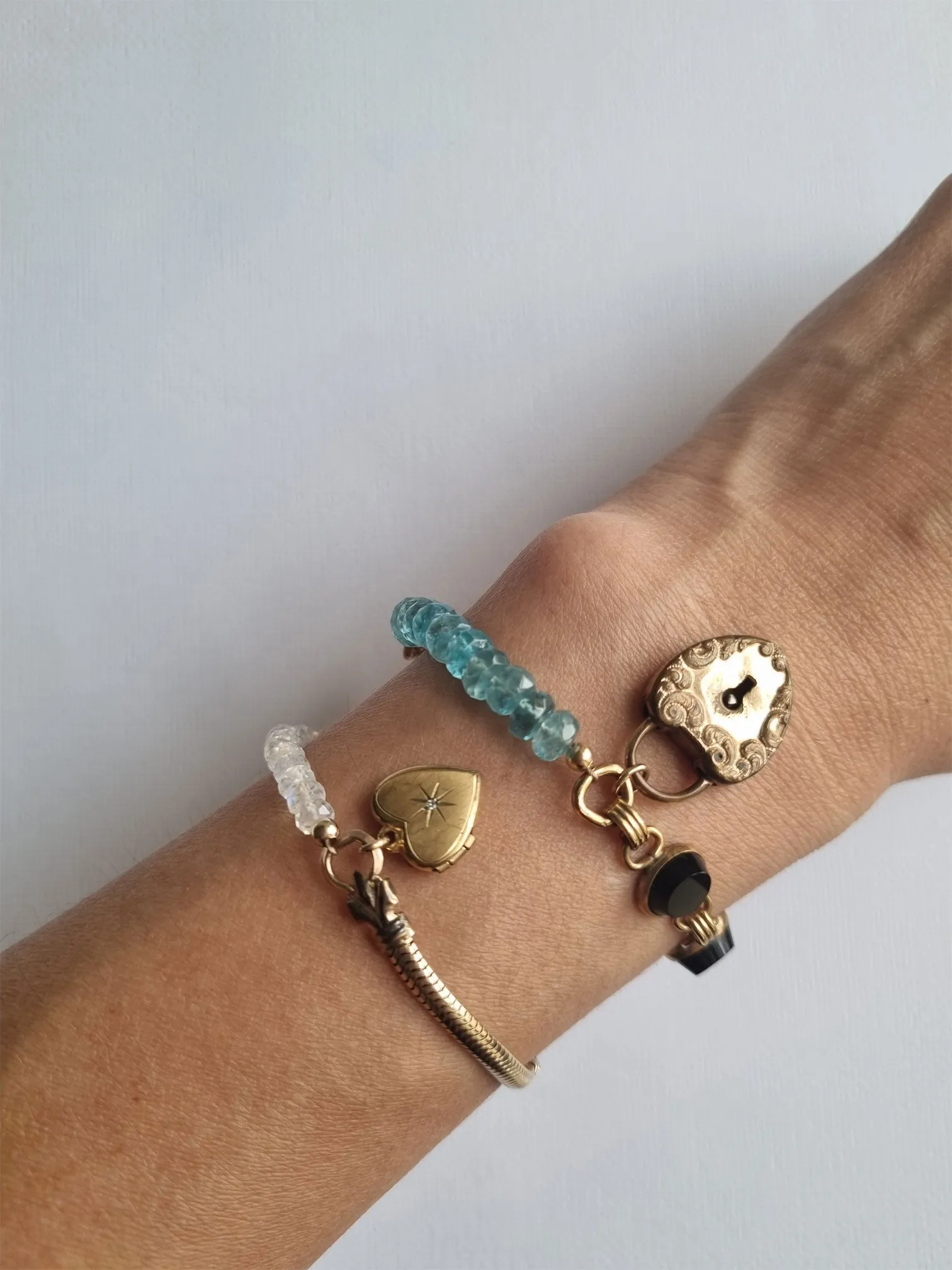 my North Star | heart locket vintage watch band bracelet