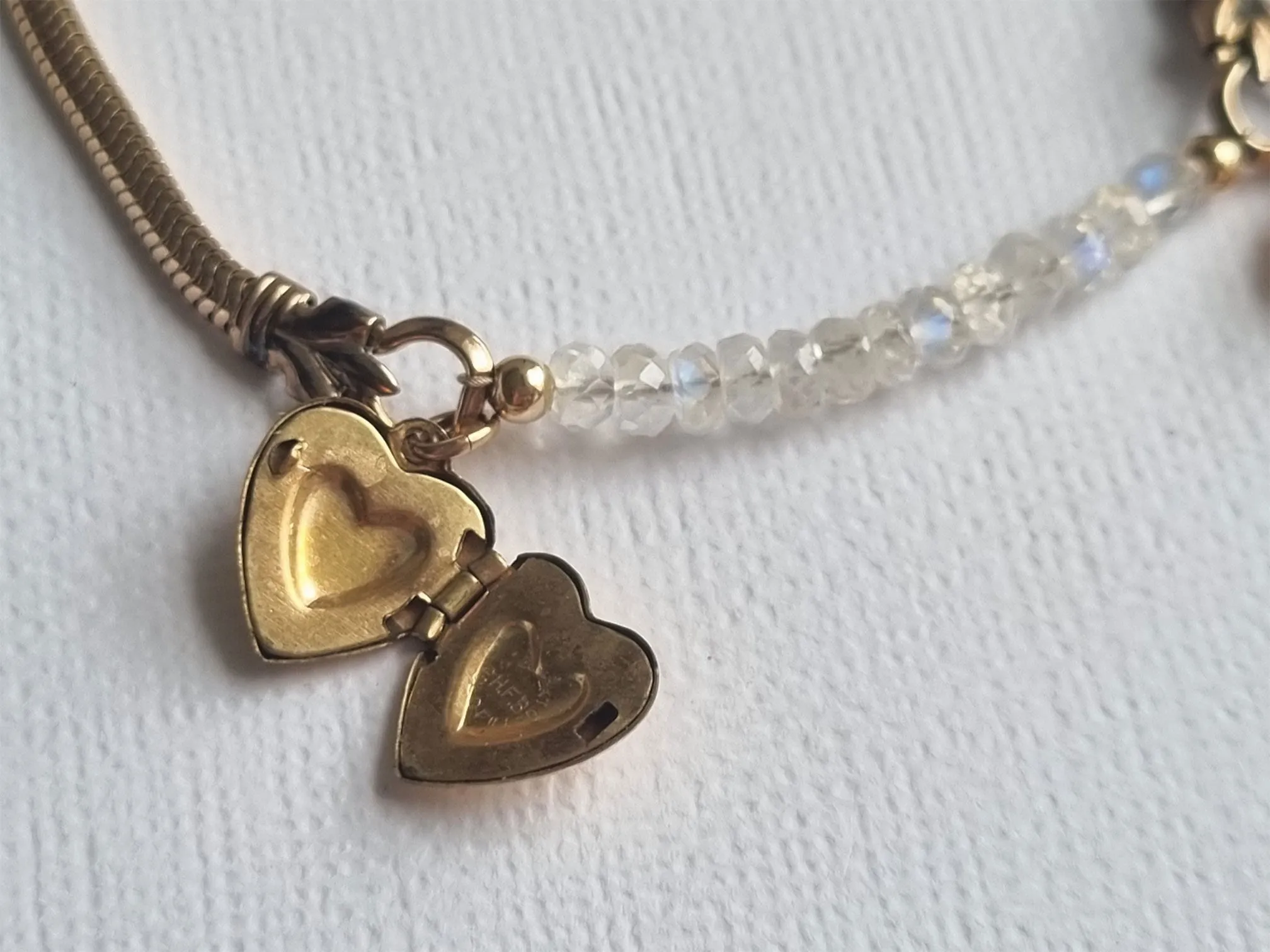 my North Star | heart locket vintage watch band bracelet
