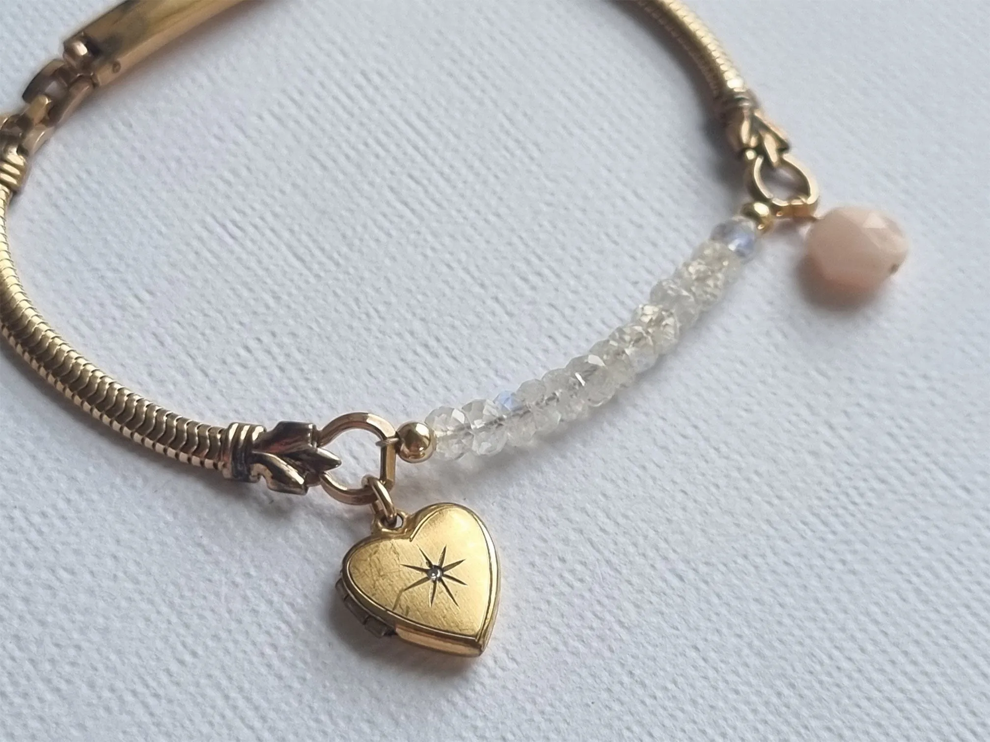 my North Star | heart locket vintage watch band bracelet