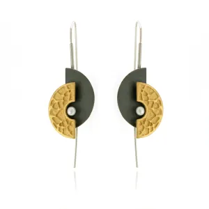 Mysterium Collection Oxidized & Gold-Plated Sterling Pearl Earrings