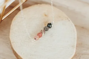 Natural Spinel Gemstone Bar Sterling Silver Necklace | As Seen On TV | Law & Order SVU