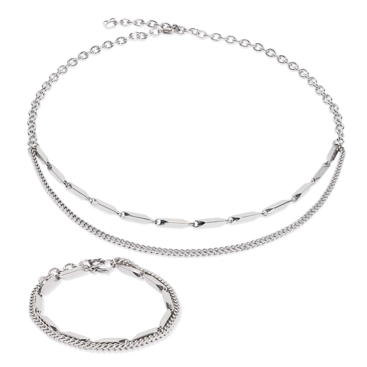 Necklace Twisted Layers silver