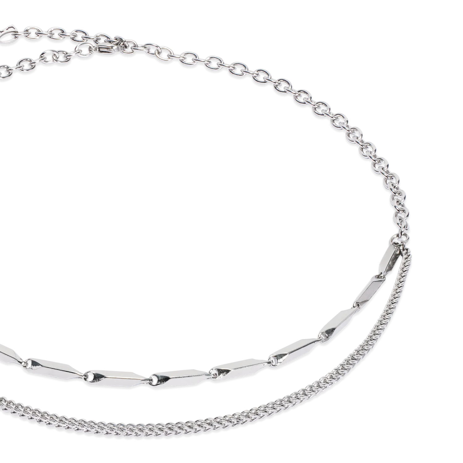 Necklace Twisted Layers silver