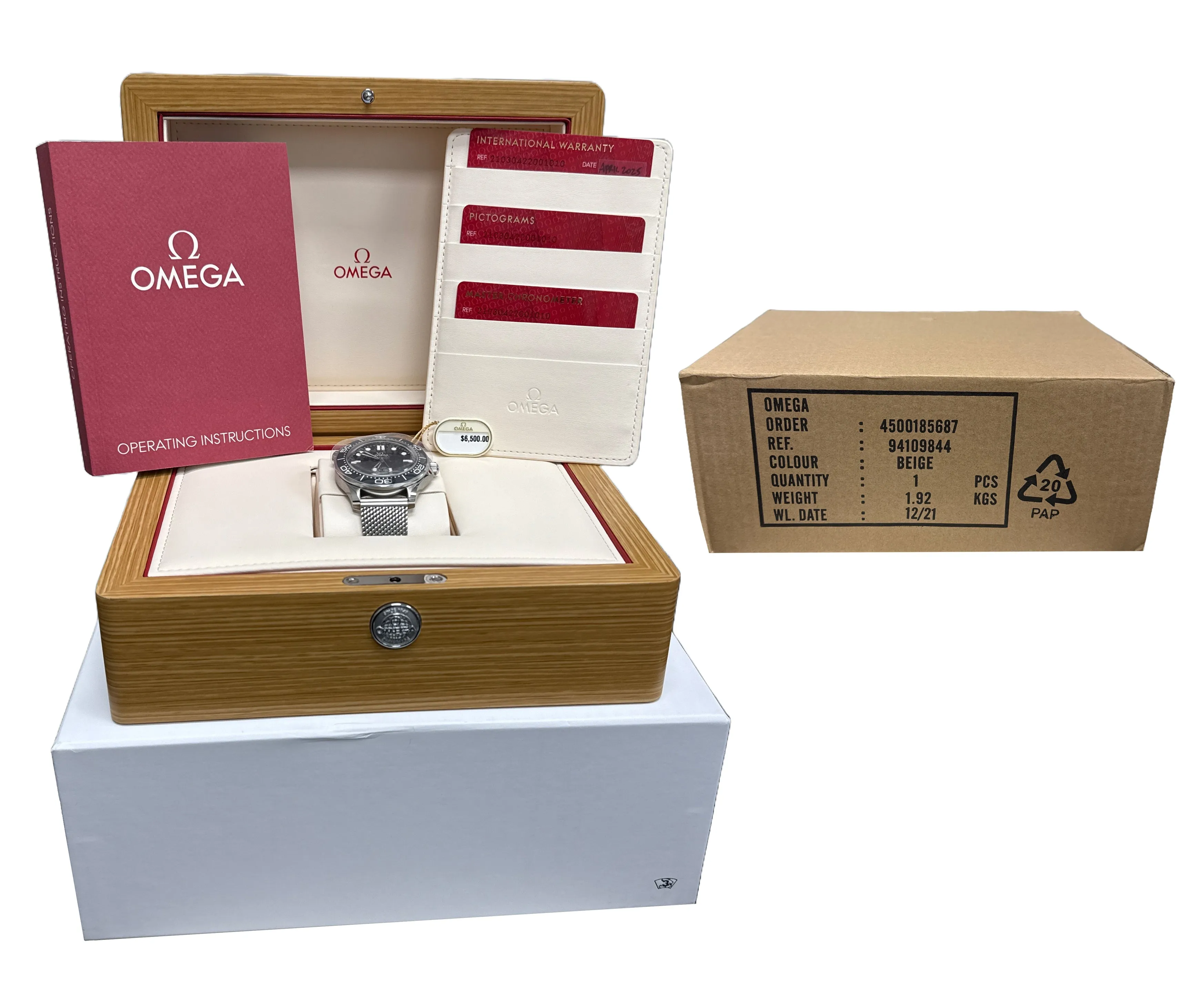 NEW APRIL 2025 Omega Seamaster Diver 300M 42mm BLACK 210.30.42.20.01.001 BOX