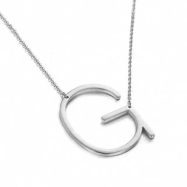 New Minimalist A-Z Letter Name Initial Necklaces For Women Big Letter Pendant Necklace