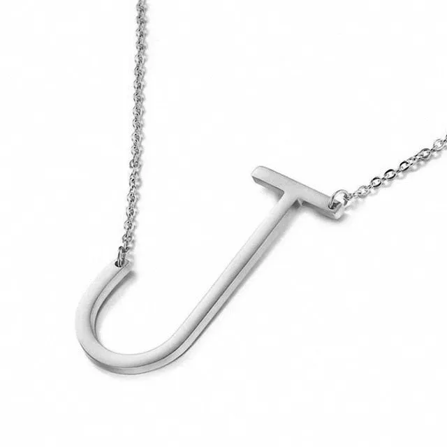 New Minimalist A-Z Letter Name Initial Necklaces For Women Big Letter Pendant Necklace