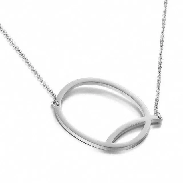 New Minimalist A-Z Letter Name Initial Necklaces For Women Big Letter Pendant Necklace