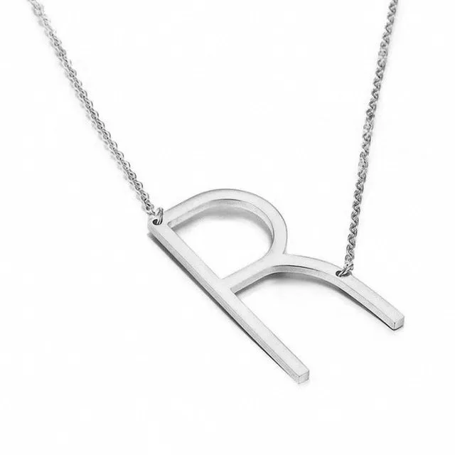 New Minimalist A-Z Letter Name Initial Necklaces For Women Big Letter Pendant Necklace