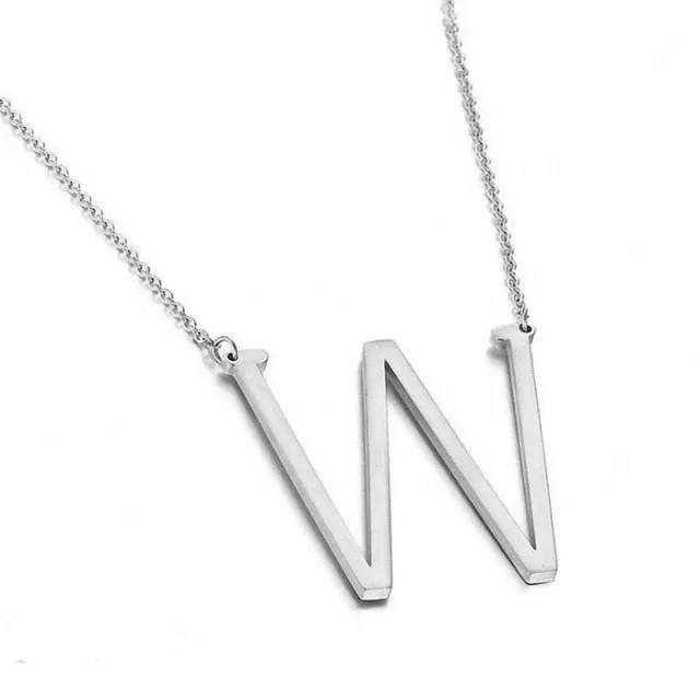 New Minimalist A-Z Letter Name Initial Necklaces For Women Big Letter Pendant Necklace
