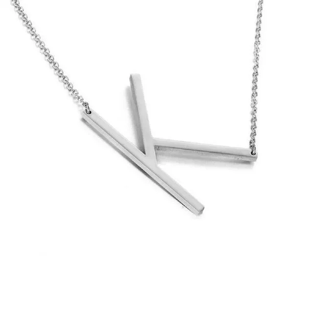 New Minimalist A-Z Letter Name Initial Necklaces For Women Big Letter Pendant Necklace
