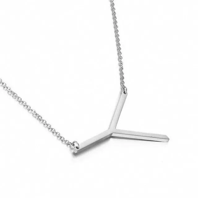 New Minimalist A-Z Letter Name Initial Necklaces For Women Big Letter Pendant Necklace