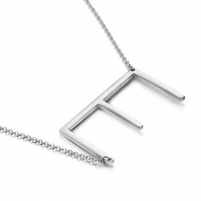 New Minimalist A-Z Letter Name Initial Necklaces For Women Big Letter Pendant Necklace