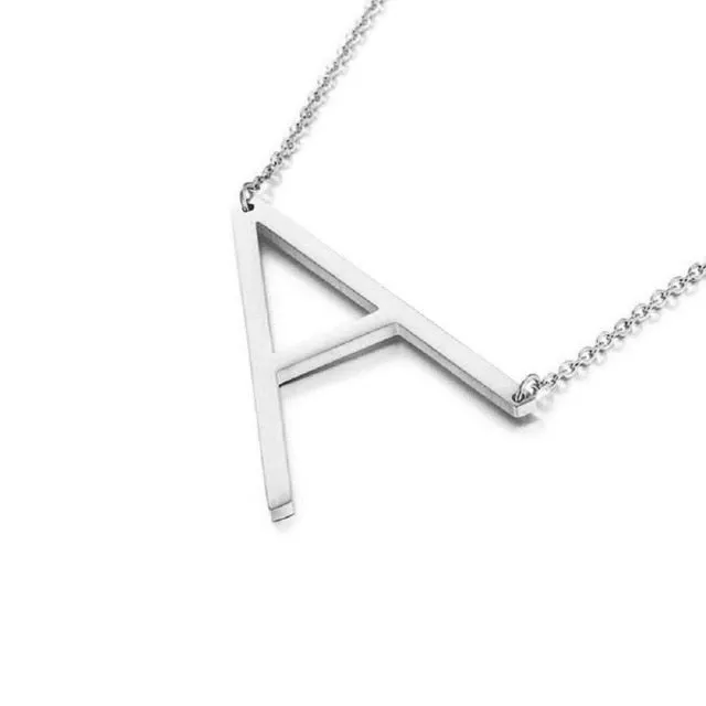 New Minimalist A-Z Letter Name Initial Necklaces For Women Big Letter Pendant Necklace