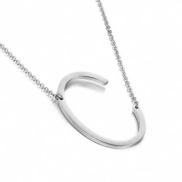 New Minimalist A-Z Letter Name Initial Necklaces For Women Big Letter Pendant Necklace