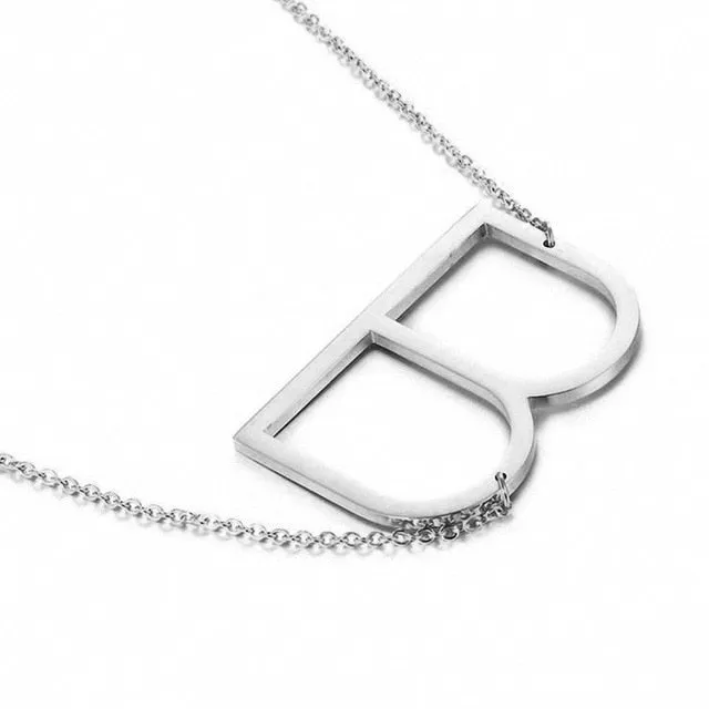 New Minimalist A-Z Letter Name Initial Necklaces For Women Big Letter Pendant Necklace
