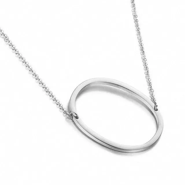 New Minimalist A-Z Letter Name Initial Necklaces For Women Big Letter Pendant Necklace