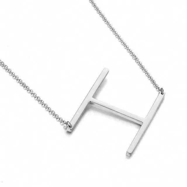 New Minimalist A-Z Letter Name Initial Necklaces For Women Big Letter Pendant Necklace
