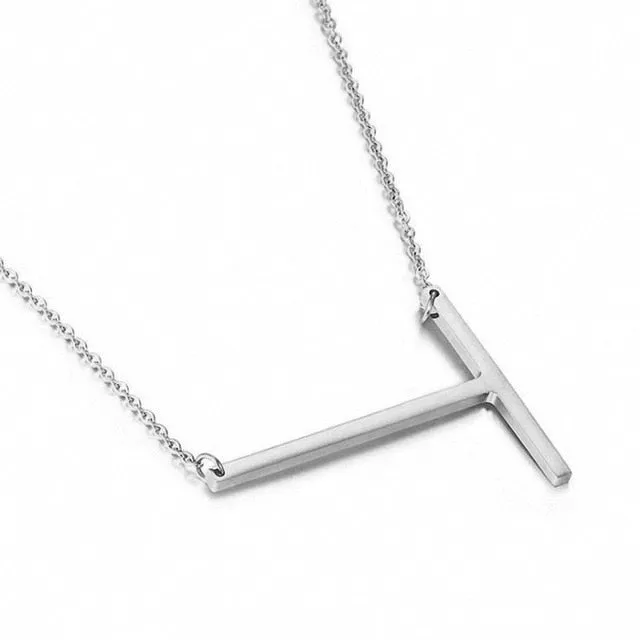 New Minimalist A-Z Letter Name Initial Necklaces For Women Big Letter Pendant Necklace