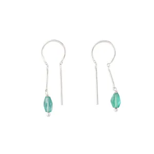 Oblong Stony Dancer Threaders in Blue Apatite & Silver - 1 1/8" L | Available to Ship March 14, 2025