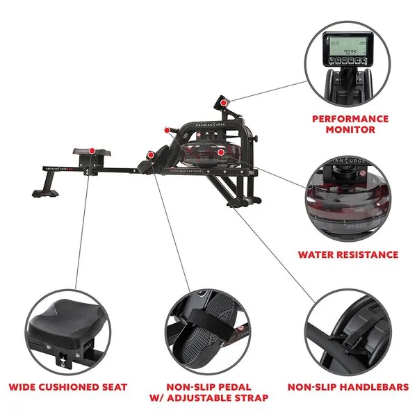 Obsidian Surge Water Rowing Machine Rower