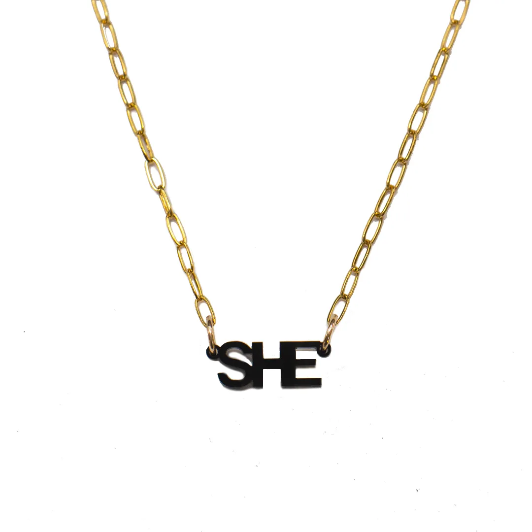 Olivia Nameplate Necklace on Brooklyn Chain