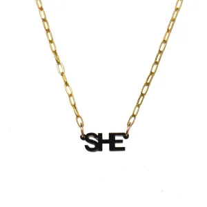 Olivia Nameplate Necklace on Brooklyn Chain