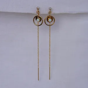 Opalescence Disc & Threader Stud Earrings