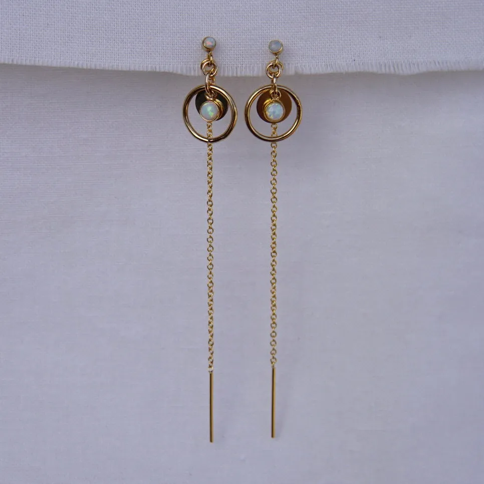 Opalescence Disc & Threader Stud Earrings