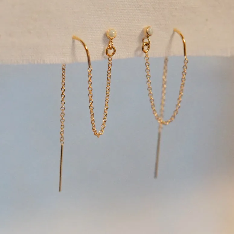 Opalescence w/2nd Hole Threader Stud Earrings