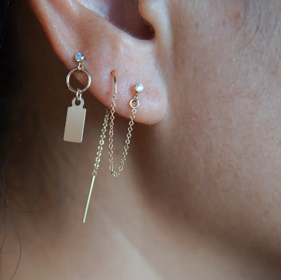 Opalescence w/2nd Hole Threader Stud Earrings