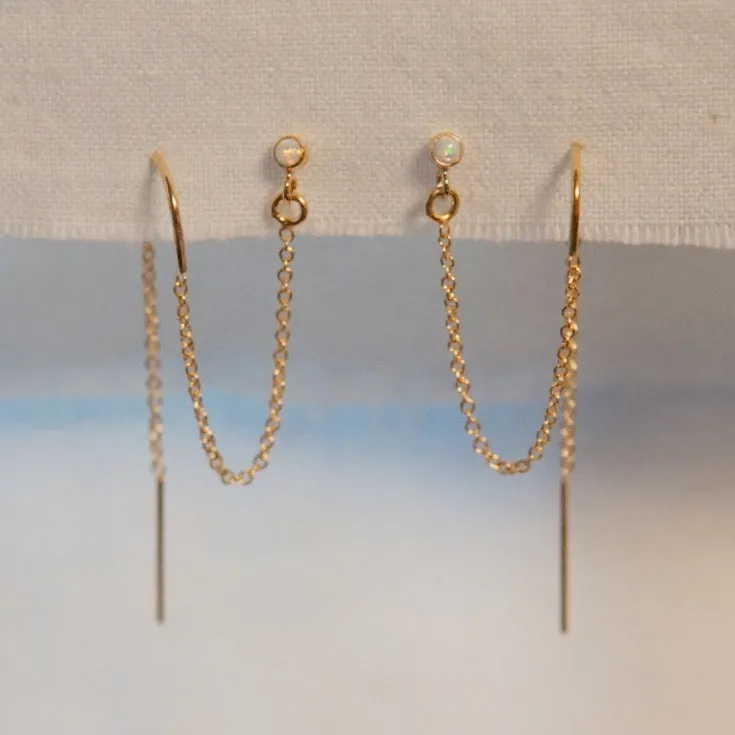 Opalescence w/2nd Hole Threader Stud Earrings