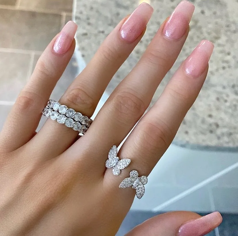 Open Adjusted Butterfly Ring