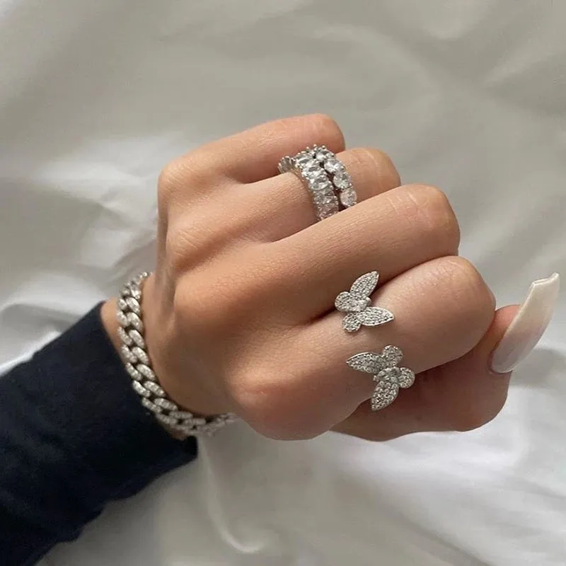 Open Adjusted Butterfly Ring
