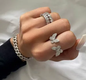 Open Adjusted Butterfly Ring